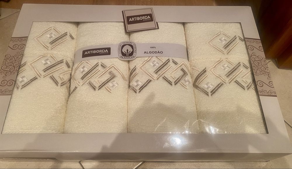 Ręcznik komplet ręczników arti 6 szt frotte haft kremowe