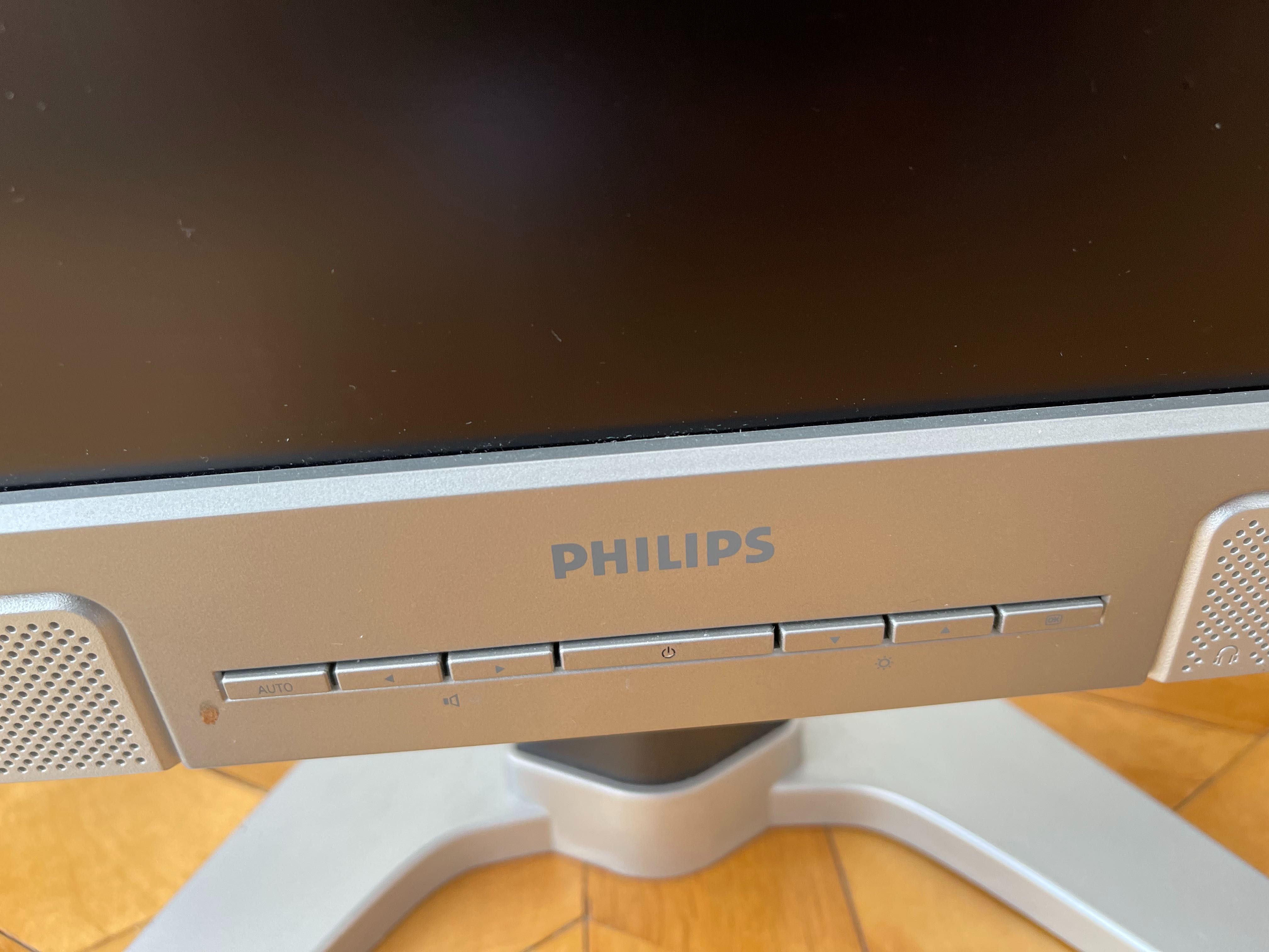 Monitor Philips srebrny stan idealny bez uszkodzeń do biura do domu