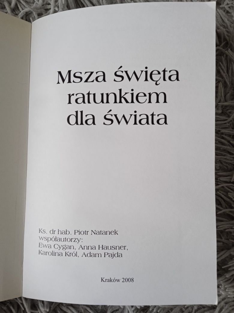Książka Msza święta ratunkiem dla świata ks. Natanek