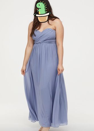 H&M+ długa elegancka sukienka bandeau rozmiar 46-48