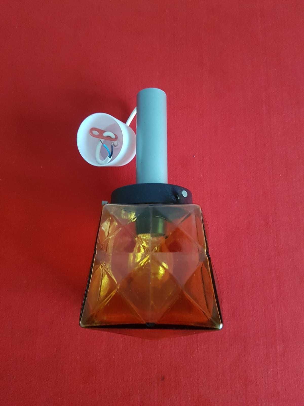 Lampa szklana wisząca lata 60/70 z czasów PRL