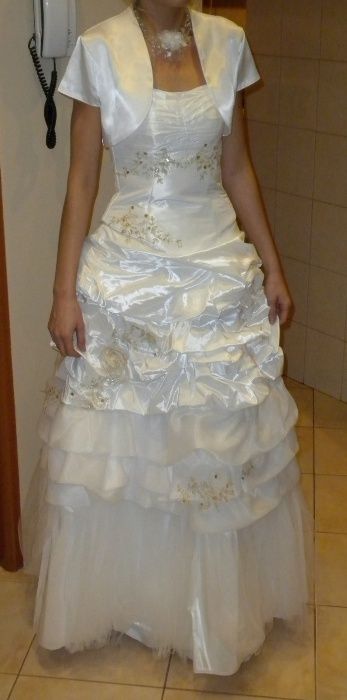 biała suknia ślubna r. 34/36 r. xs i s