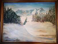 Tatry zimą, duży obraz olejny na płótnie