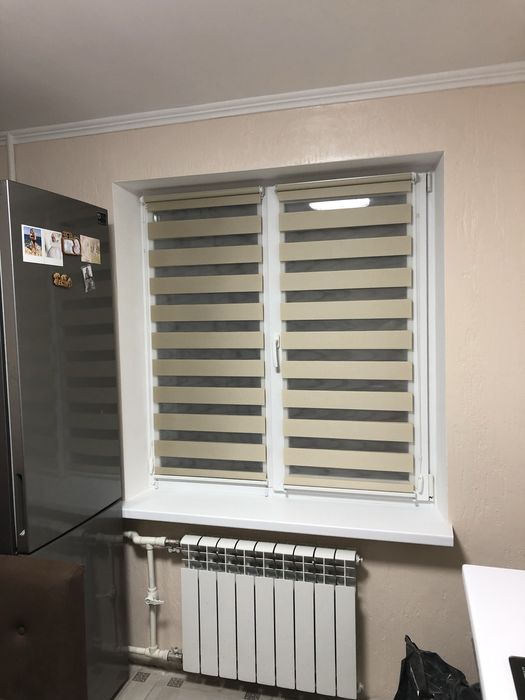 Рулонные шторы с точным замером. Жалюзи день ночь. Тканевые ролеты