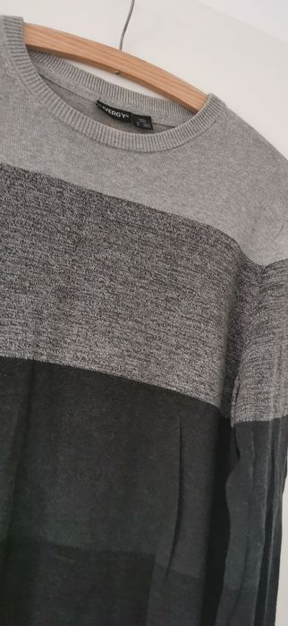 Sweter elegancki męski w paski livergy