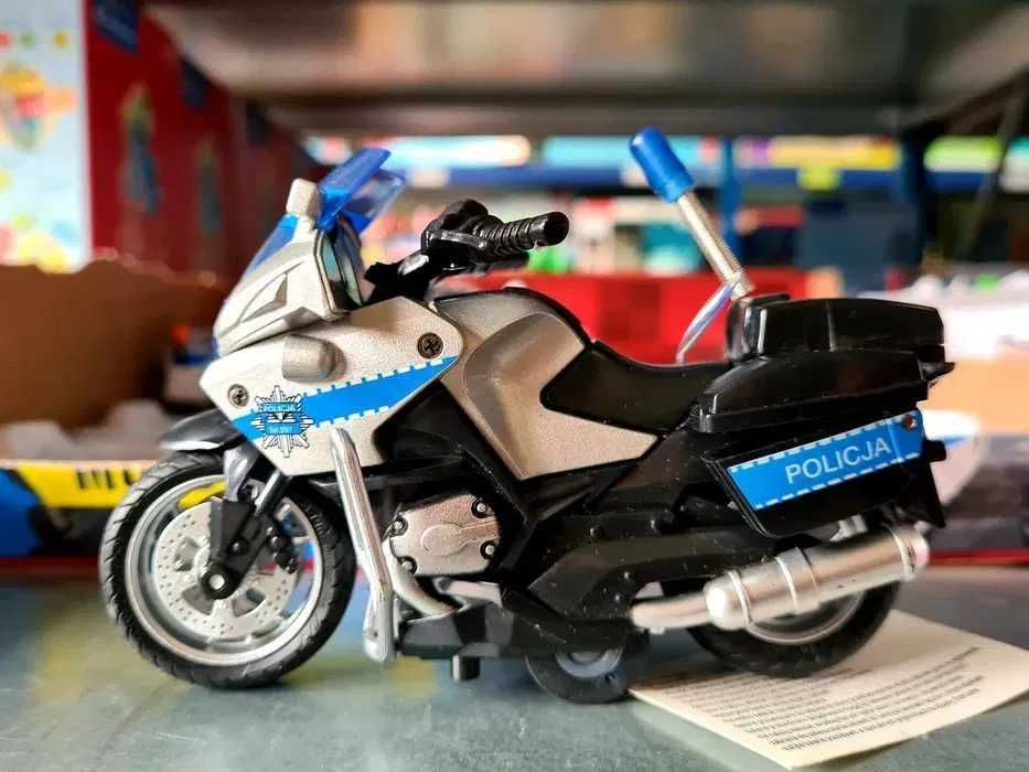 Motocykl zabawka metalowy nowy policja