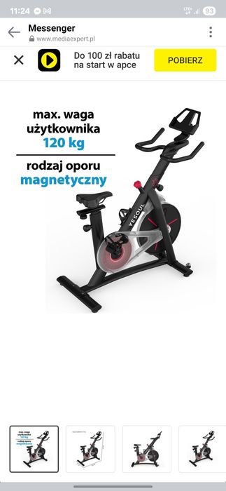 Stacjonarny rower spinningowe Yesoul S3 czarny