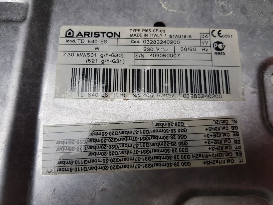 Ariston TD 640 ES płyta gazowa na części