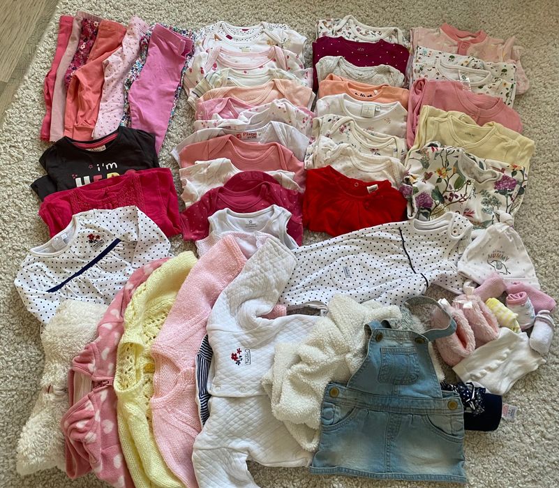 Duży zestaw ubranek dla dziewczynki 3-6m-cy (62-68cm)