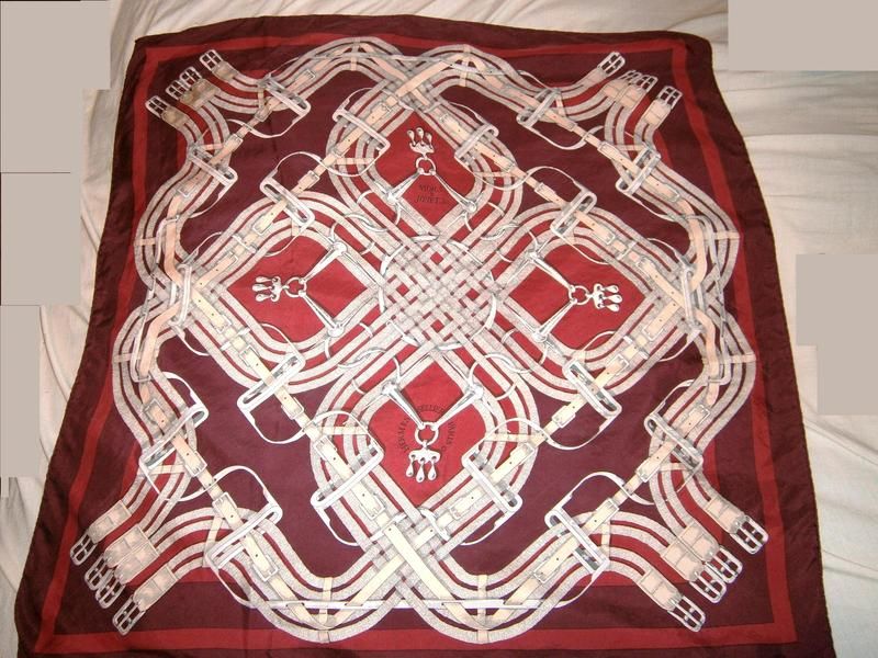 Большой винтажный платок hermes роуль шелк