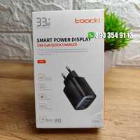 Надійна Зарядка для телефону з Дисплеєм! TOOCKI 33W Type-C, USB iPhone