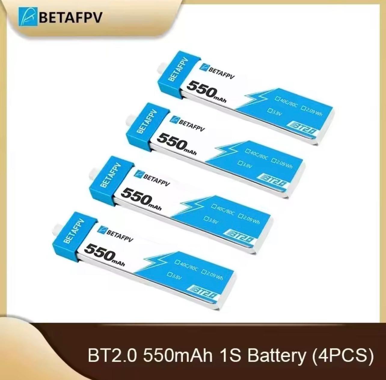 Акумулятори 1s 550mAh 75c 3.8vBT2.0 Betafpv для Meteor 75 Pro