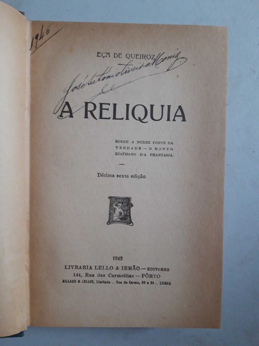 Livro- Ref CxC- Eça de Queiroz - A Reliquia