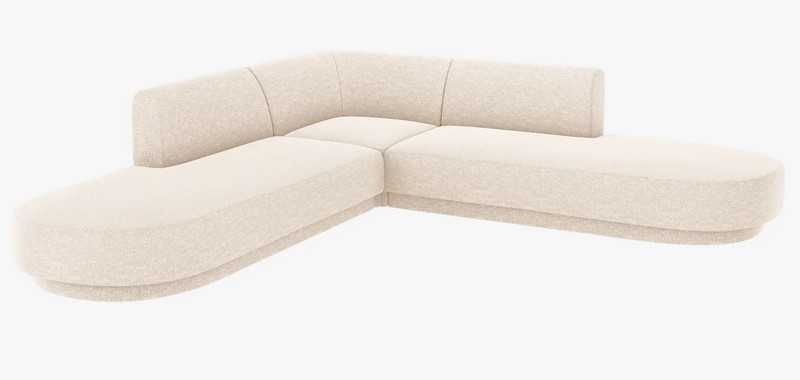Sofa narożna dwustronna 5-os. Miley Micadoni Szenil beż 248x248x70cm