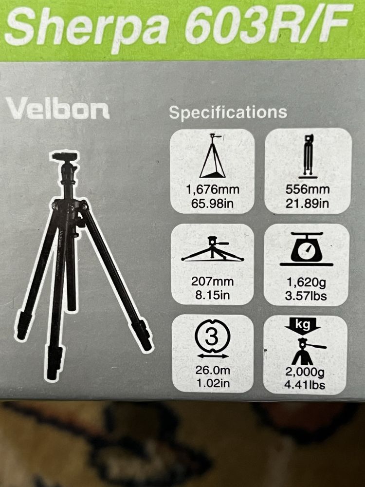 Bardzo stabilny Statyw do aparatu. Velbon sherpa 603 R / F