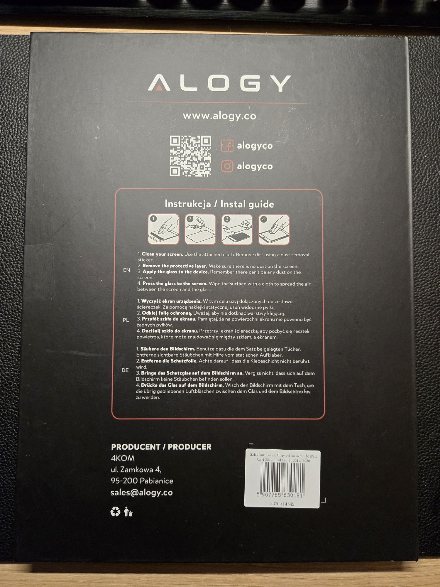 Szkło hartowane Alogy ipad 11" – NOWE