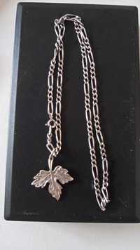 Naszyjnik srebrny 925 liść klonu pr. 925