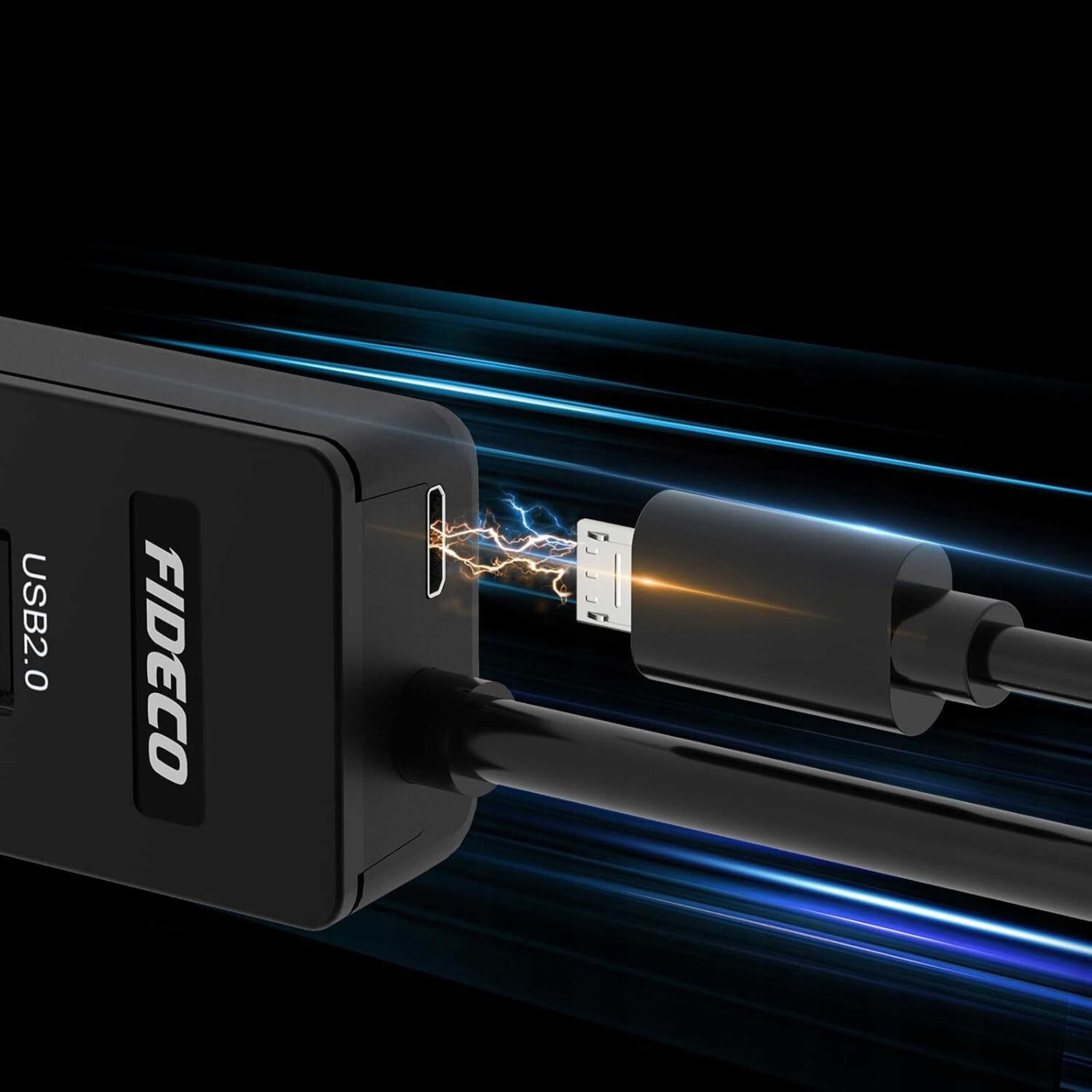 Hub USB Fideco Rozdzielacz portów USB i TYPU C 4 portów