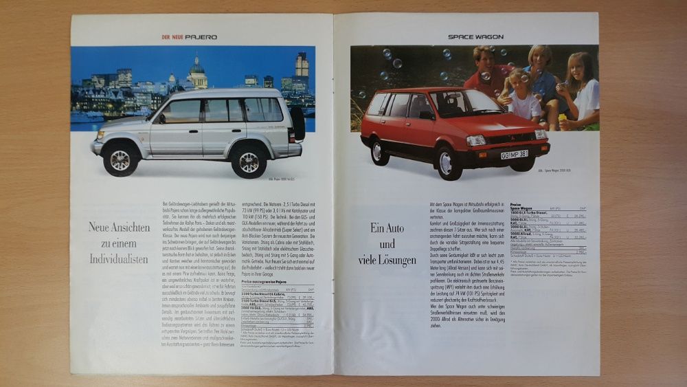 Broszura / Prospekt Mitsubishi Aktuell. Język niemiecki. 1991 r.