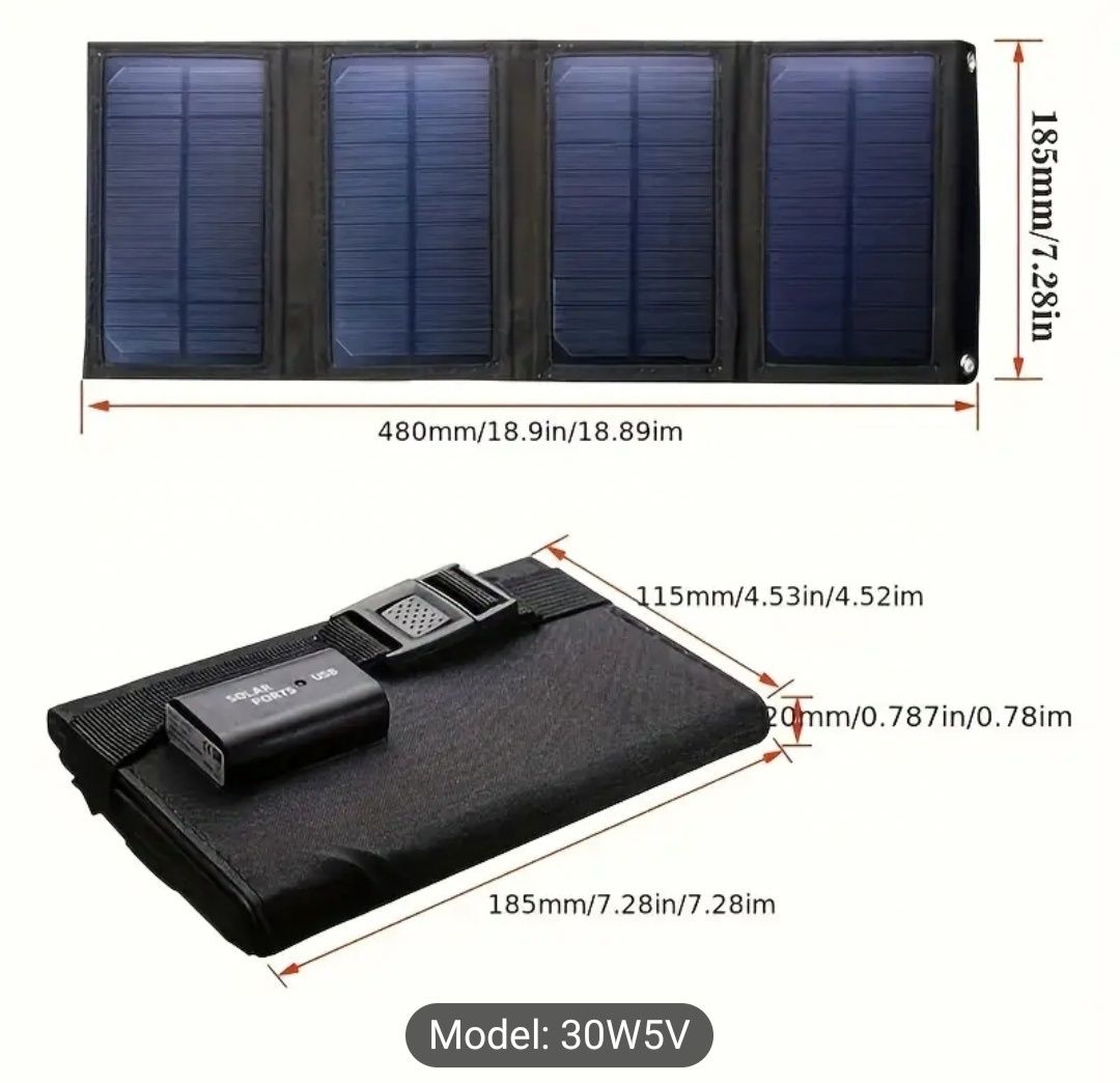 panele solar 30w usb 5v 4x panele wodoodporny