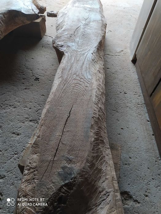 Stary bal dębowy monolit, rustykalne, deski, drewno z odzysku, loftowy