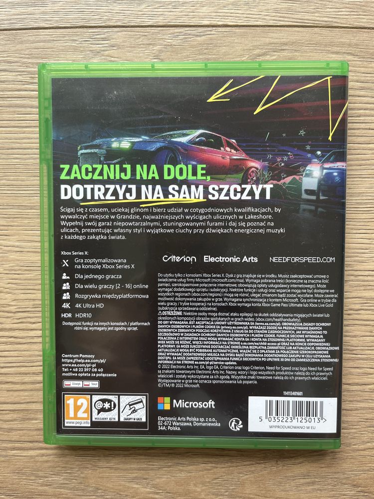 Need For Speed UNBOUND gra xbox X PL