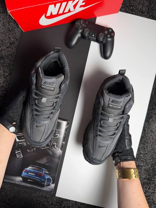 Чоловічі кросівки найк на хутрі Nike Initiator High Fur Grey [41-46]