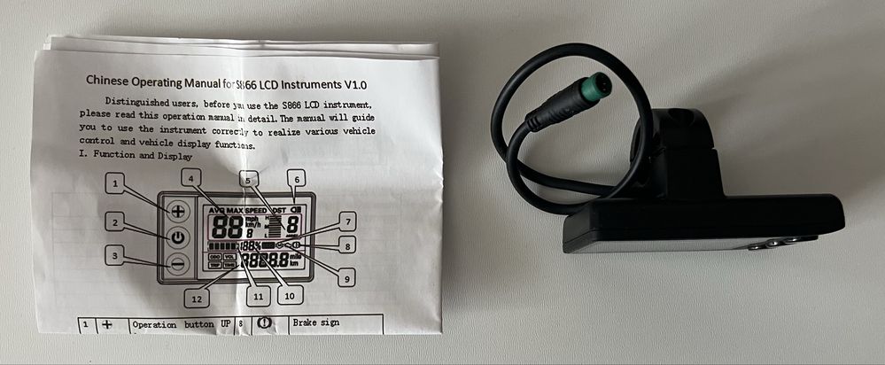 Wyświetlacz LCD S866 do roweru elektrycznego 24–48 V IP65
