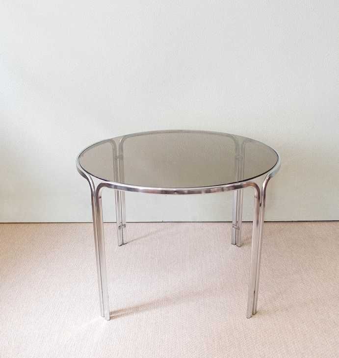 Mesa de jantar italiana cromada | 1970