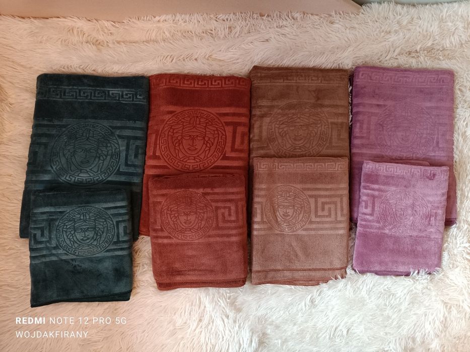 Nowe ręczniki mikrofibry komplet 2sztuki grecki wzór Versace
