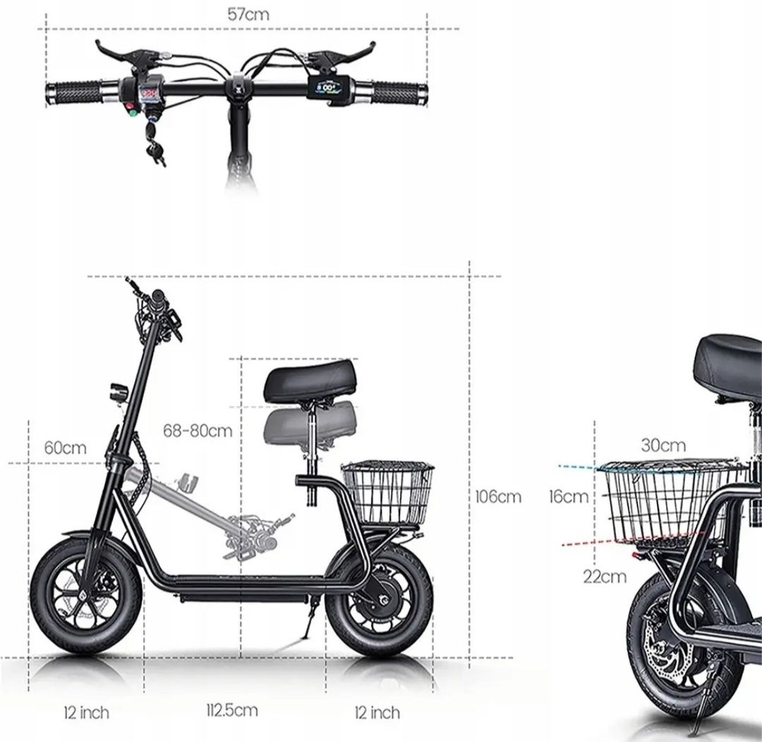 В НАЯВНОСТІ. Електричний самокат (скутер) BOGIST M5 Pro-600W-With Seat