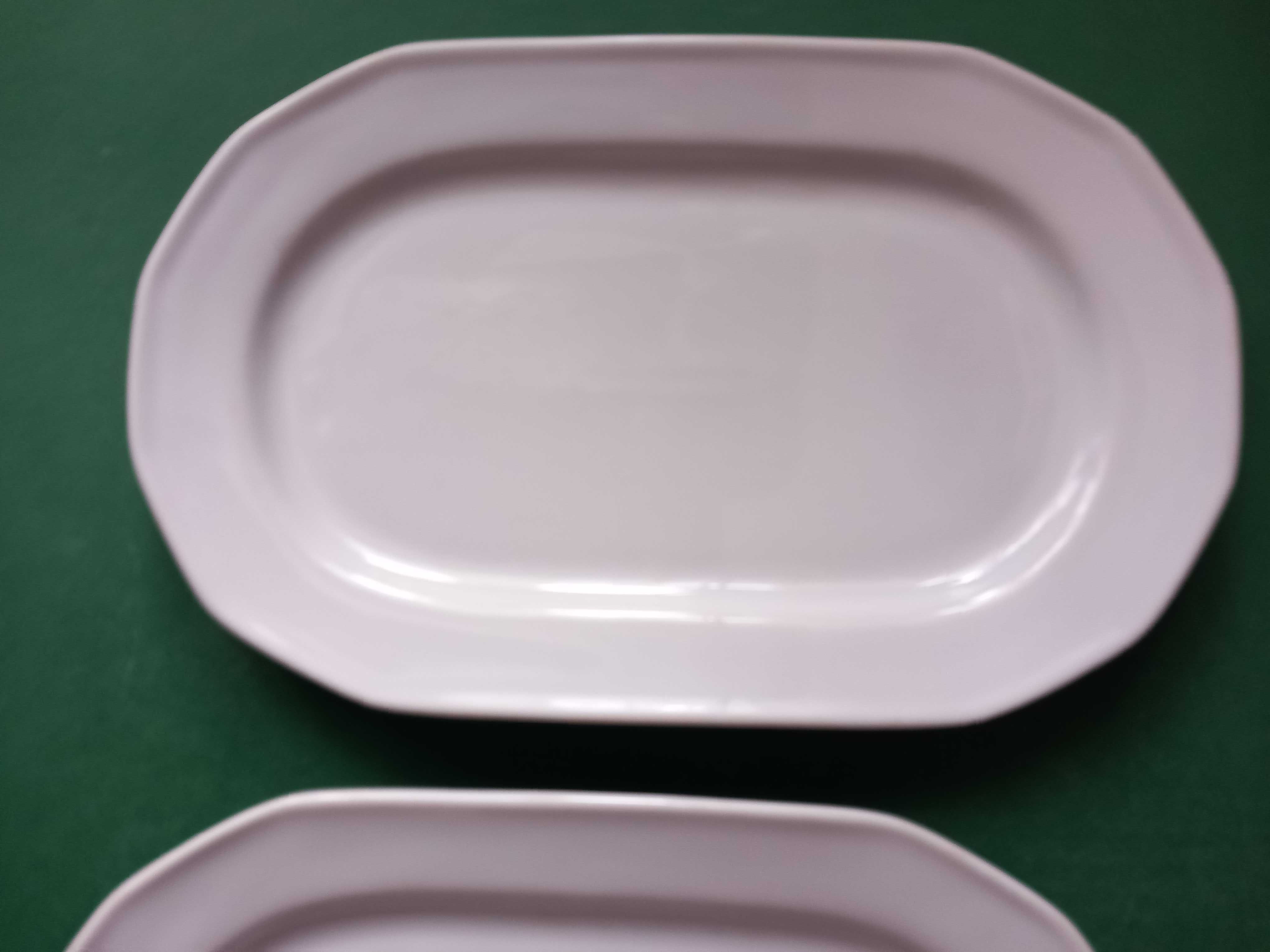 Małe półmiski biały porcelit Talerze podłużne 23,5x15x2 cm -3 szt.