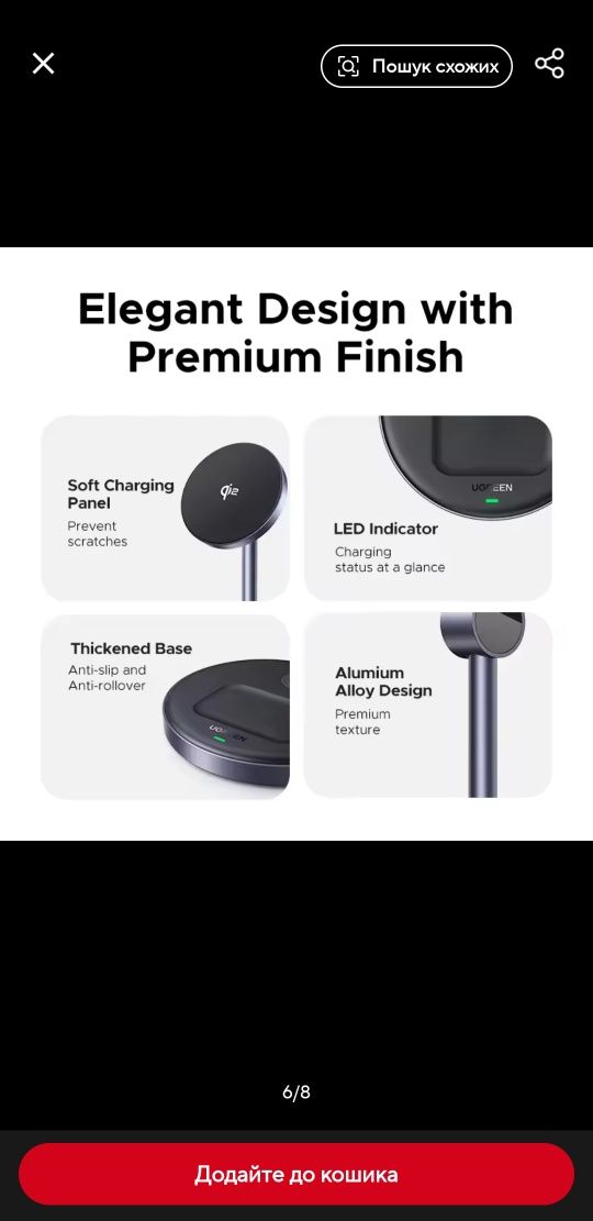 Продам зарядну станцію Ugreen Qi2 Magneti Attachment