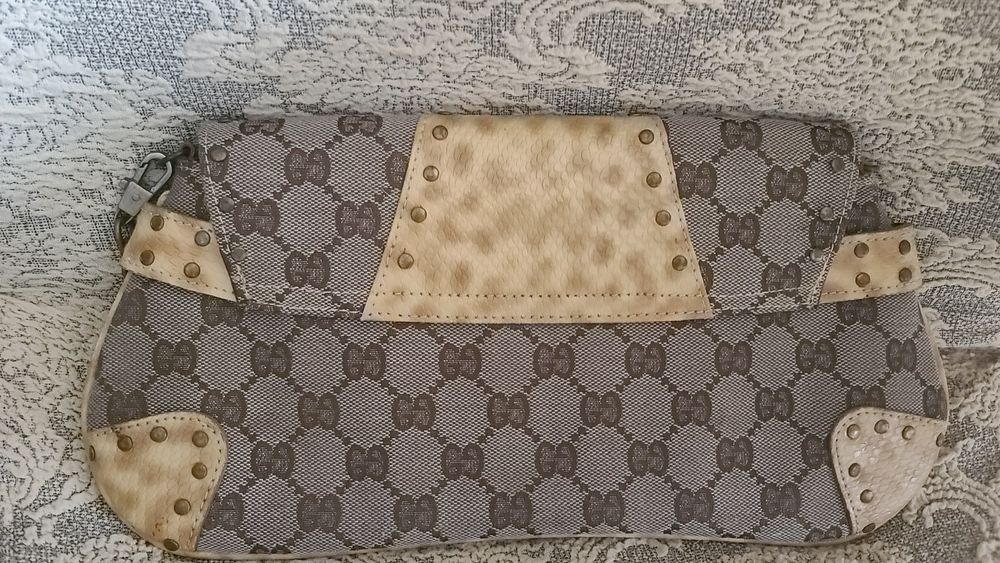 Клатч Gucci кожа + текстиль