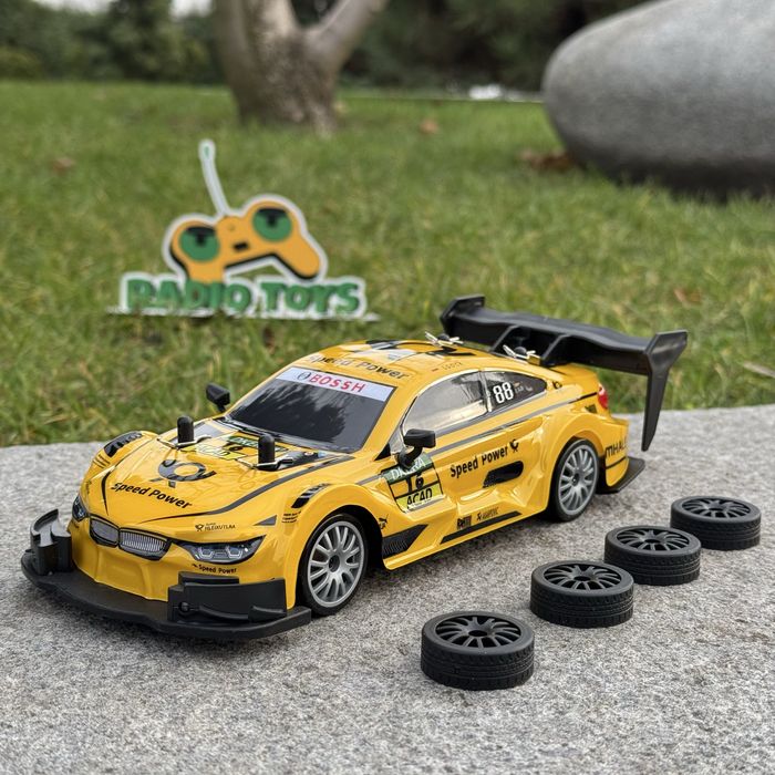 Дрифт машинка на радиоуправлении BMW ProStreet желтая | БМВ для дрифта
