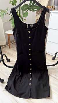 Damska czarna sukienka midi vintage XL