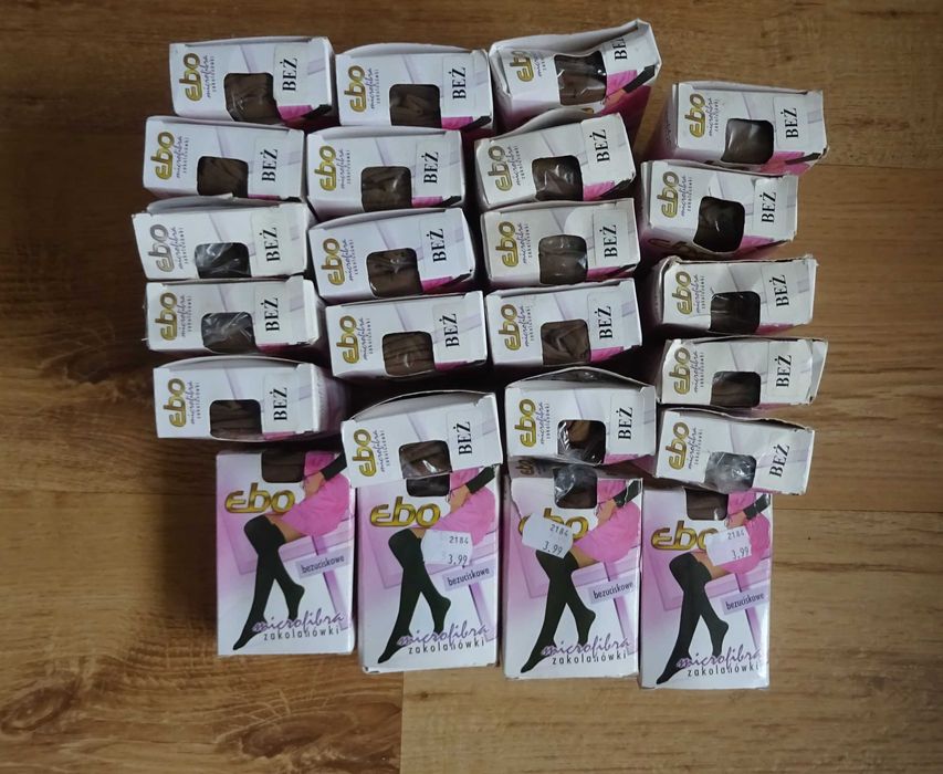 Rajstopy- Zakolanówki Ebo Microfibra Bezuciskowe Beżowe.