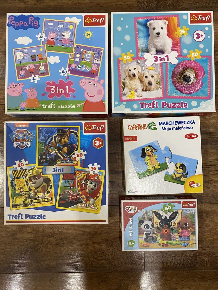 Puzzle psi patrol świnka peppa bing pieski