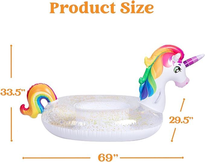 joyin nadmuchiwany ponton z jednorożcem z brokatem 175 cm