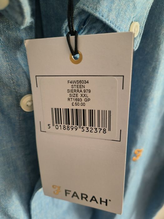 Nowa męska koszula Farah Slim Fit XXL