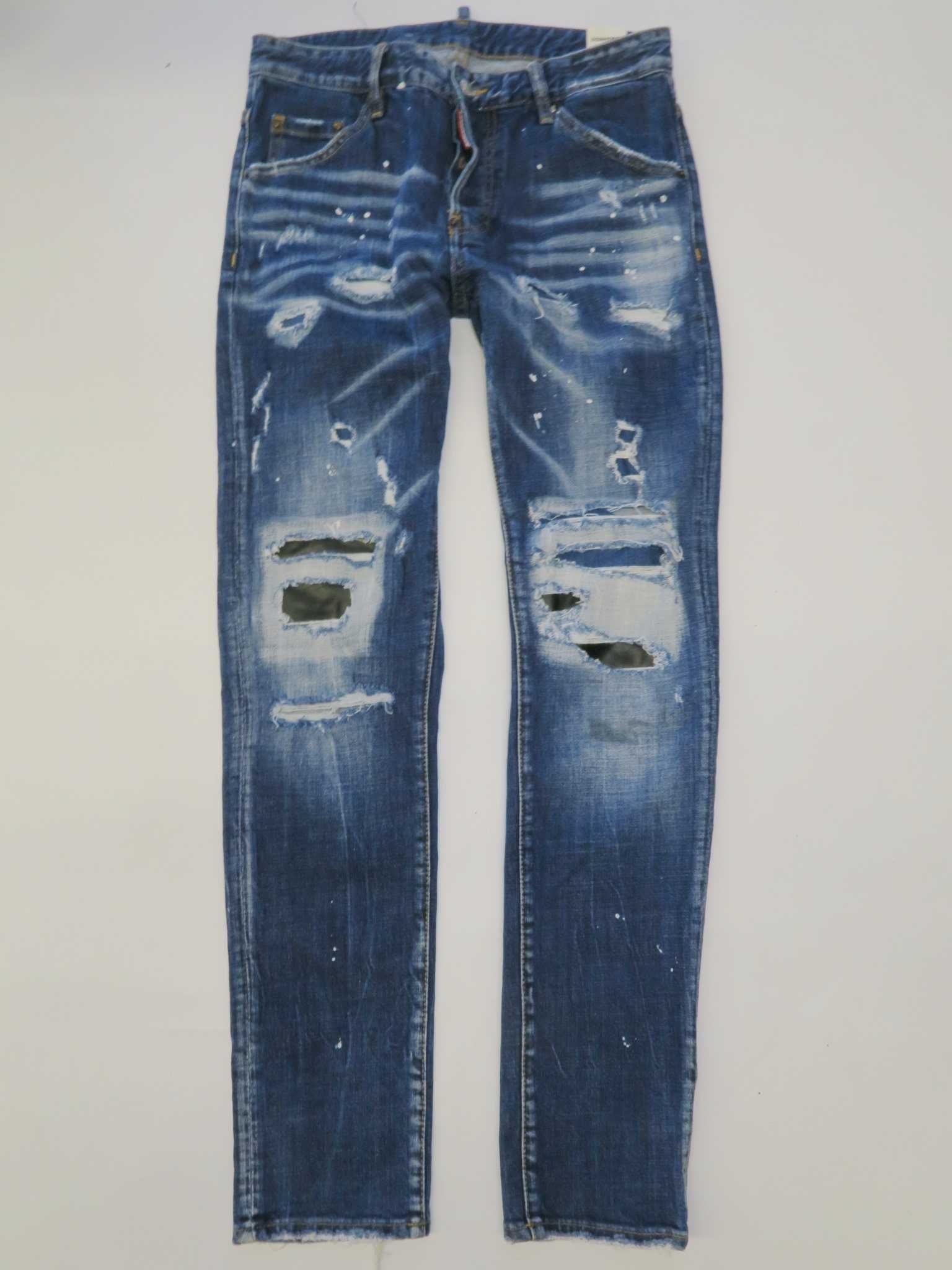 Dsquared2 spodnie jeansowe z przetarciami rurki XS