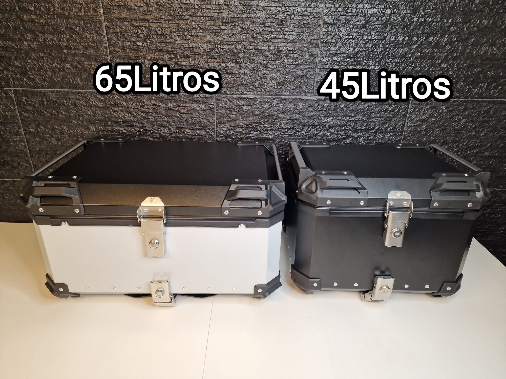 (Novo) Top Case 45L 65L e Malas Laterais Alumínio Mota Universal