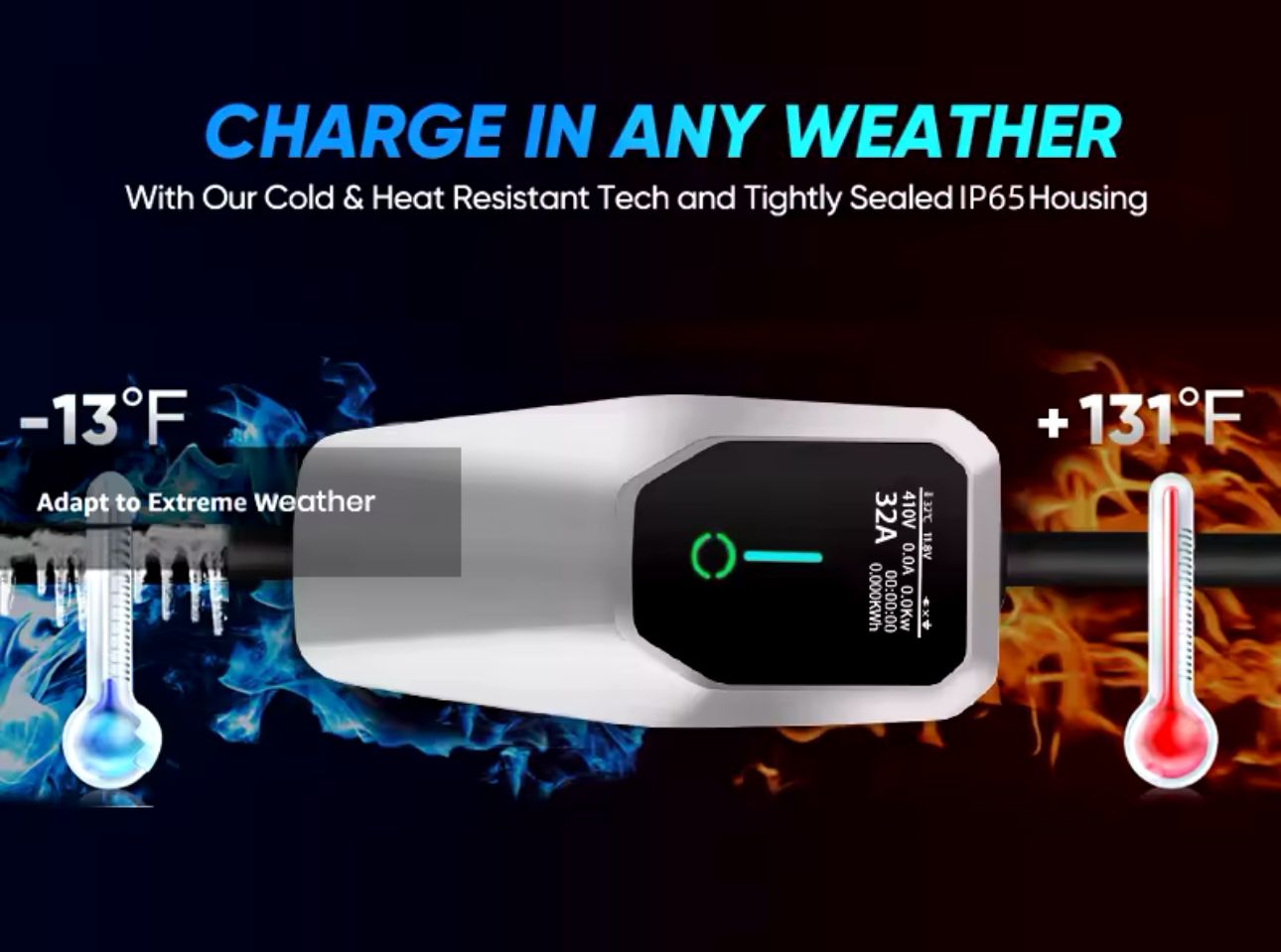 Carregador Portátil 7 kw - 32A -Tipo 2 - Veiculos Eletricos