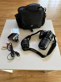 Lustrzanka Nikon D5300+ dodatkowy obiektyw i akcesoria