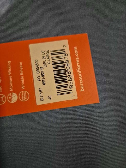 Śliczny błękit uniform z wiskozą premium USA XL nasze XXL pielęgniarka