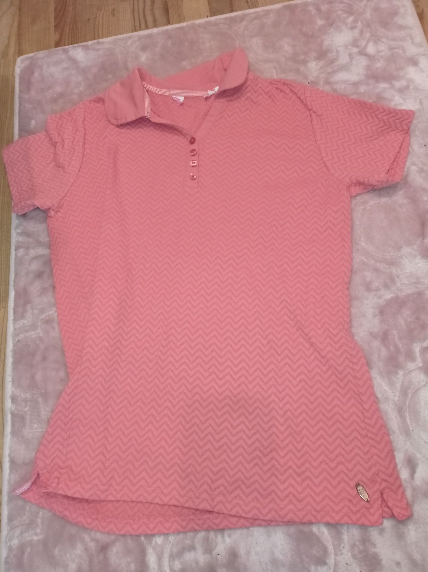 Vintage różowa bluzka polo