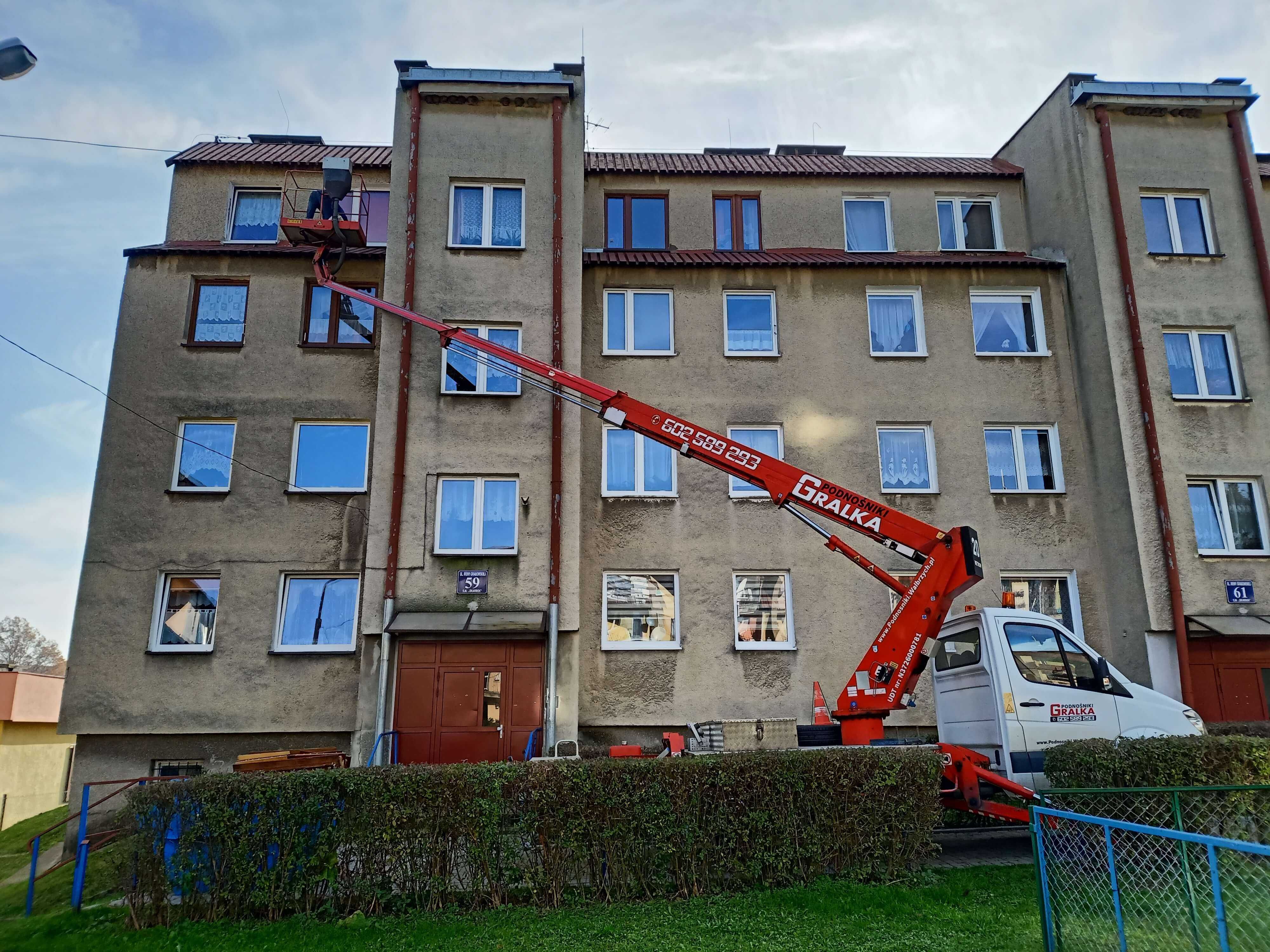 Wynajem podnośników koszowych, podnośnik koszowy, zwyżka, podest, 27m