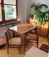 Stół do jadalni lub salonu - lata '60 vintage, drewniany, fornirowany