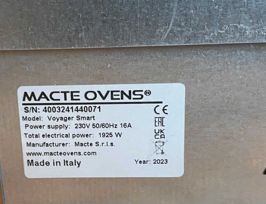 PIEC do Pizzy PIEKARNIK Macte Voyager SMART płyta BISCOTTO biały 455°C