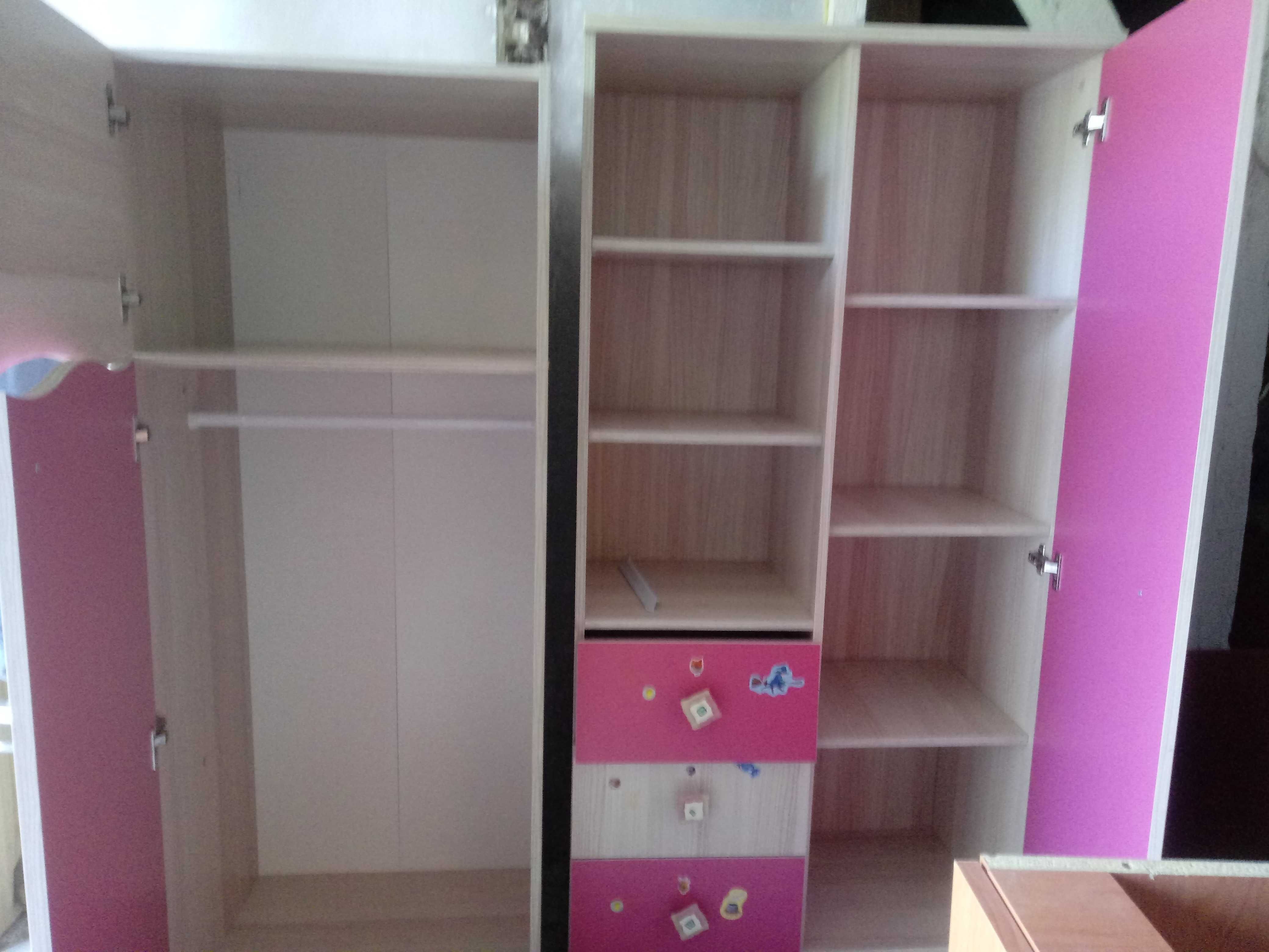 meble-szafa  + komoda dla dziewczynki-stan db